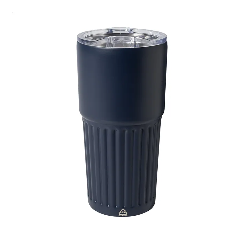 Sussurro – Tumbler termico in acciaio inox riciclato 600 ml, colore Blu scuro, vista fronte