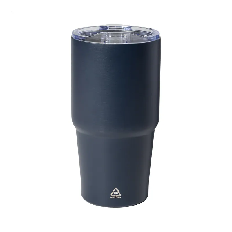 Susino – Tumbler termico in acciaio inox riciclato 600 ml, colore Blu scuro, vista fronte