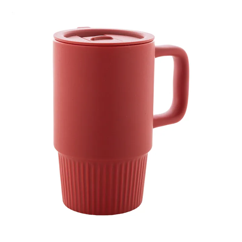 Passero – Tazza da viaggio in ceramica 420 ml, colore Rosso, vista fronte