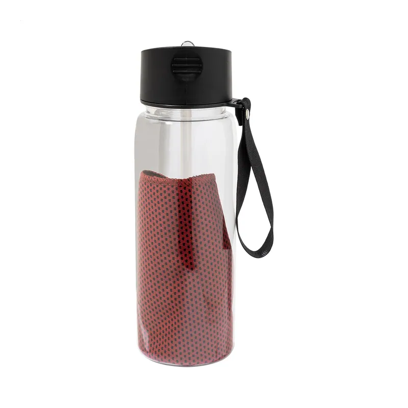 Azalea – Borraccia sportiva in RPET riciclato 800 ml, colore Rosso, vista fronte