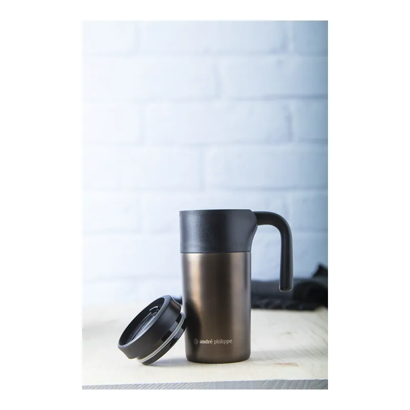 Poiana – Tumbler termico in acciaio inox 330 ml, colore Bronzo / Nero