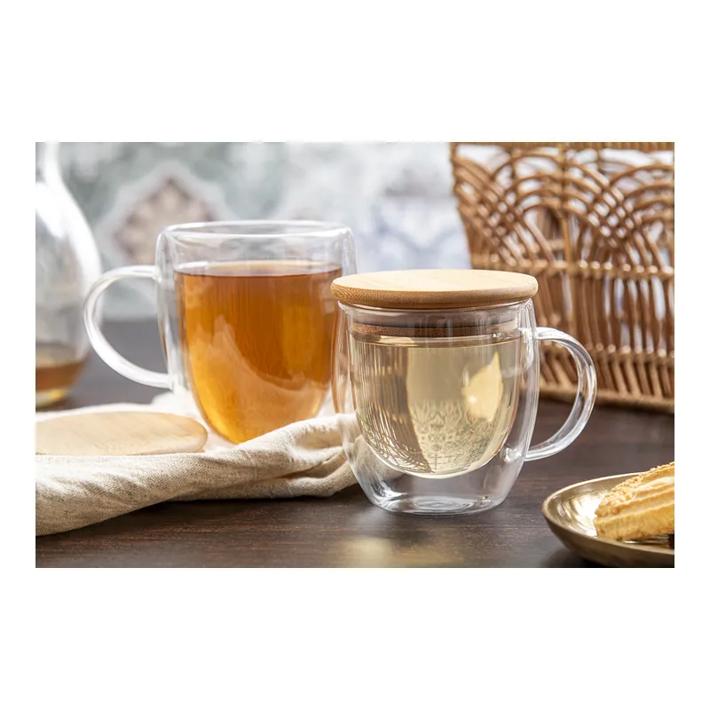 Cannella – Tumbler termico in vetro borosilicato 350 ml, colore Trasparente / Naturale