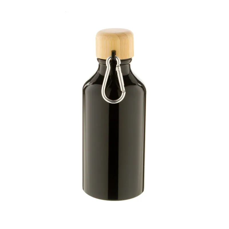 Linfa – Borraccia in alluminio 400 ml, colore Nero