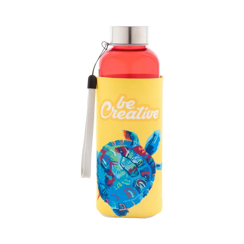 Forra – Borraccia in RPET riciclato 500 ml, colore Rosso / Bianco, vista fronte