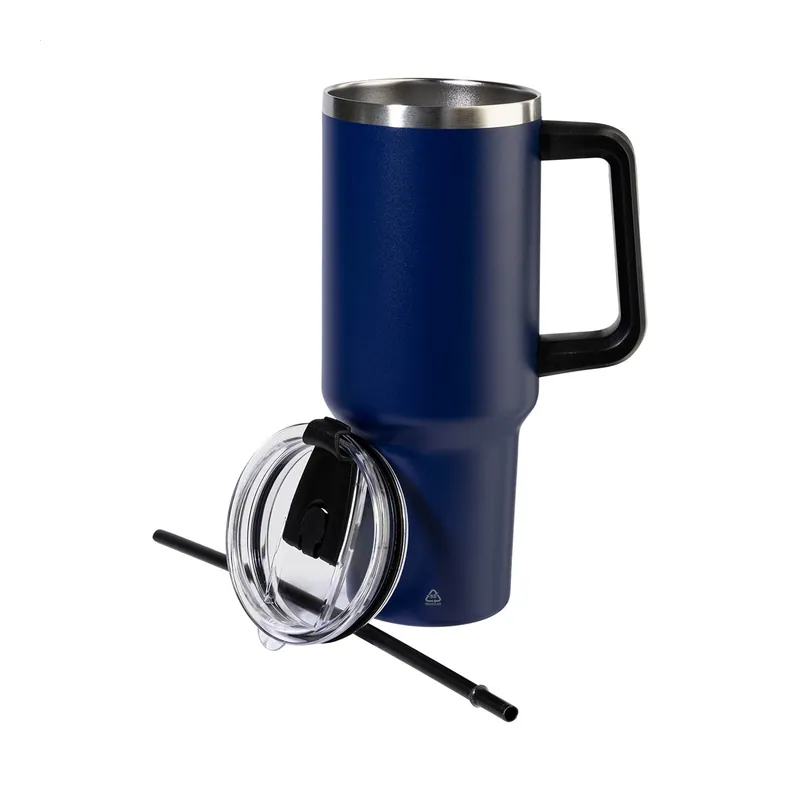 Arenaria – Tumbler termico in acciaio inox riciclato 1200 ml, colore Blu scuro