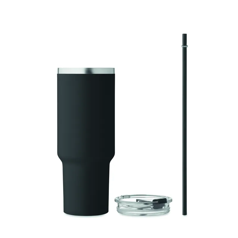 Geyser – Bicchiere riutilizzabile in acciaio inox riciclato 1200 ml, colore Nero, vista dall alto