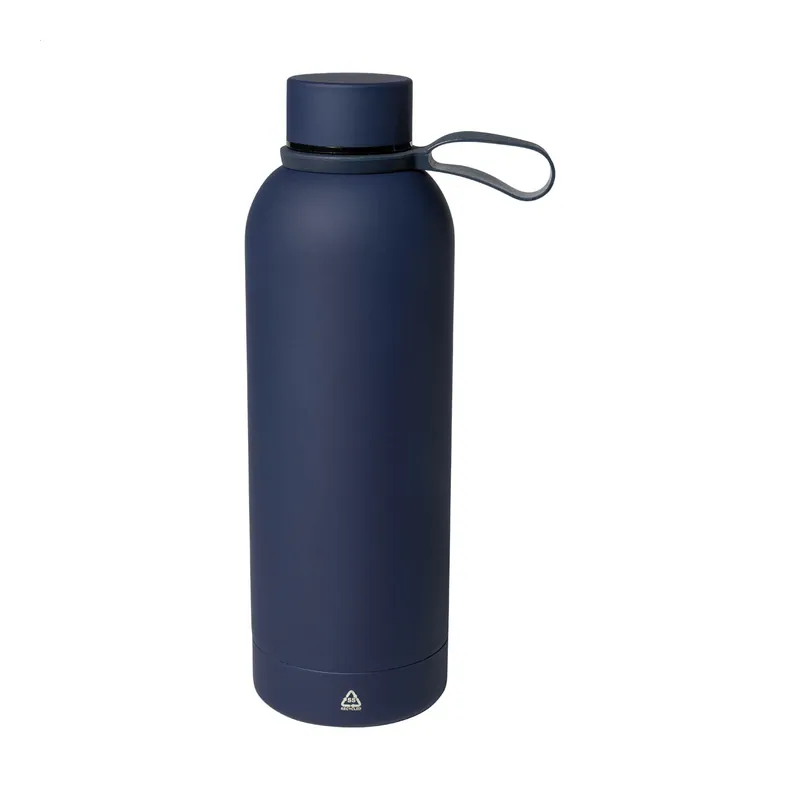 Topazio – Borraccia termica in acciaio inox riciclato 500 ml, colore Blu scuro, vista fronte