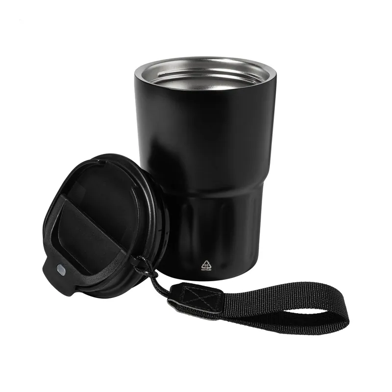 Argine – Tumbler termico in acciaio inox riciclato 350 ml, colore Nero