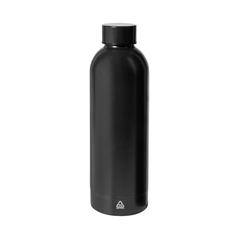 Farfalla – Borraccia in acciaio inox riciclato 800 ml, colore Nero, vista fronte