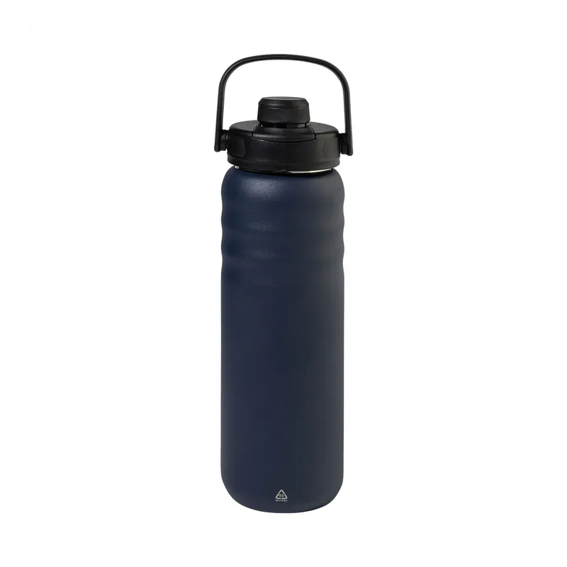 Muflone – Borraccia termica in acciaio inox riciclato 600 ml, colore Blu scuro, vista fronte