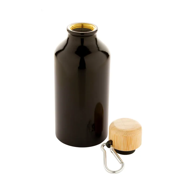 Linfa – Borraccia in alluminio 400 ml, colore Nero