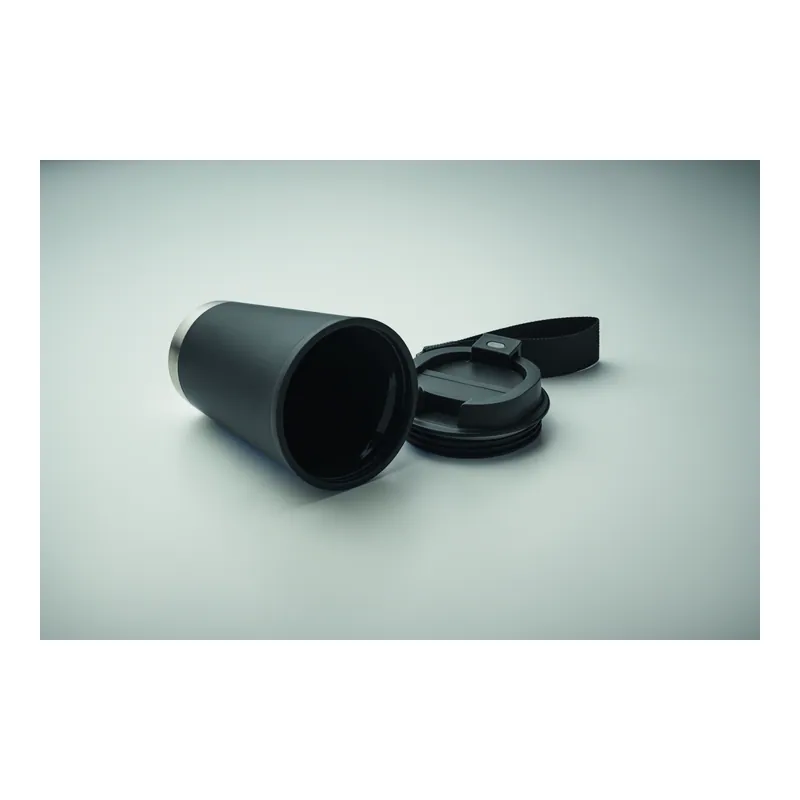Abete – Bicchiere riutilizzabile in polipropilene 300 ml, colore Nero, vista aperta
