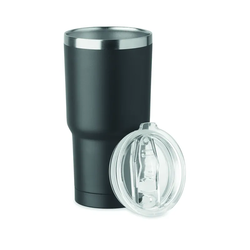 Ambra – Bicchiere riutilizzabile in acciaio inox 550 ml, colore Nero, vista aperta