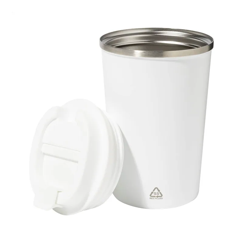Ricciola – Tumbler termico in acciaio inox riciclato 350 ml, colore Bianco