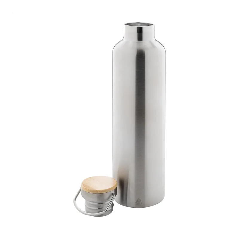 Lupo – Borraccia termica in acciaio inox riciclato 1 litro, colore Argento