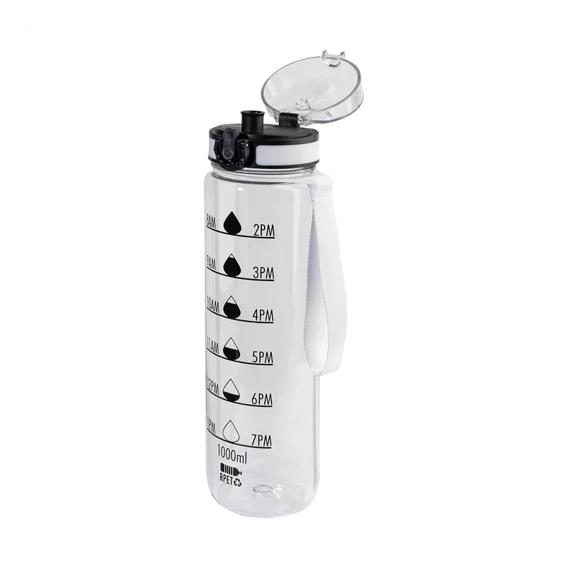 Leccio – Borraccia sportiva in RPET riciclato 1 litro, colore Trasparente