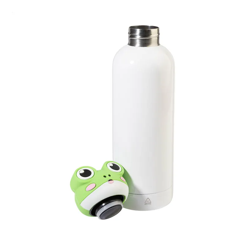 Barlume – Borraccia termica in acciaio inox riciclato 500 ml, colore Bianco / Verde