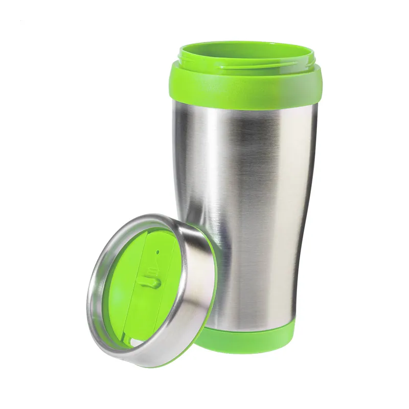 Melodia – Tumbler termico in acciaio inox 450 ml, colore Lime verde / Argento