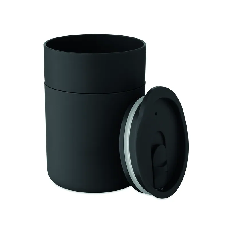 Olivo – Bicchiere riutilizzabile in polipropilene 330 ml, colore Nero, vista retro