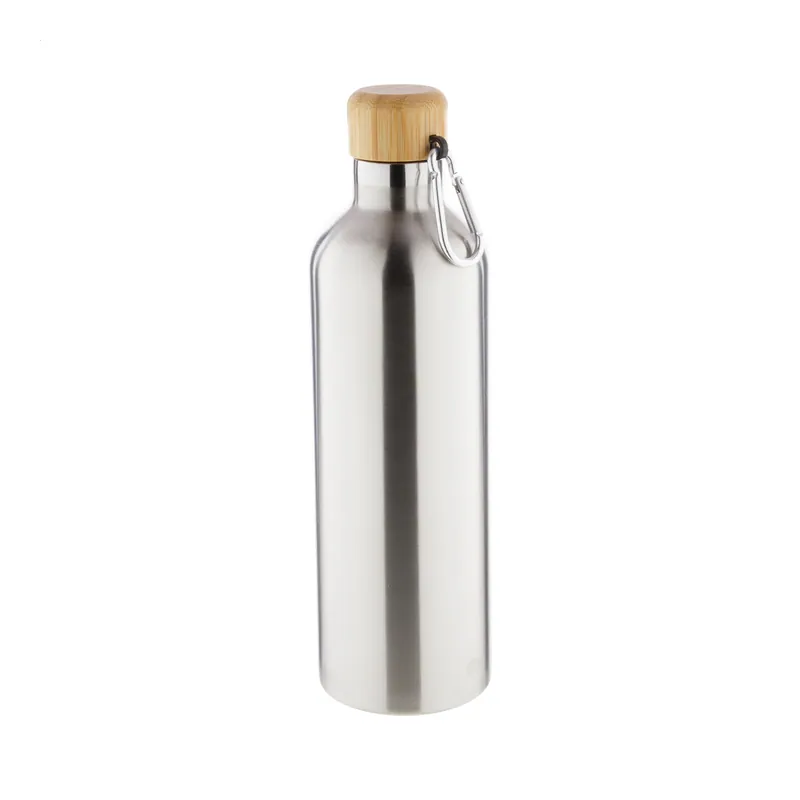 Agrifoglio – Borraccia termica in acciaio inox 500 ml, colore Argento, vista fronte