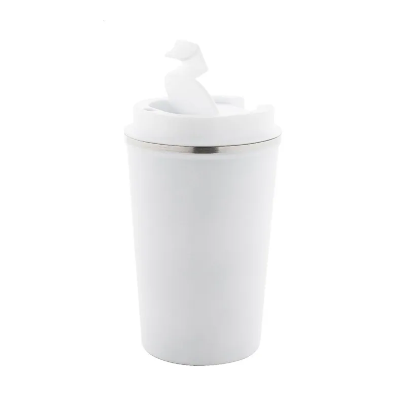 Scoiattolo – Tumbler termico in acciaio inox 350 ml, colore Bianco