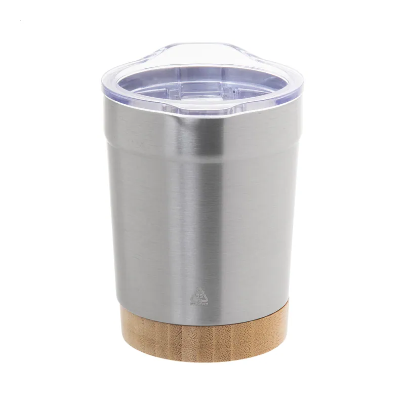Nocciola – Tumbler termico in acciaio inox riciclato 300 ml, colore Argento, vista fronte