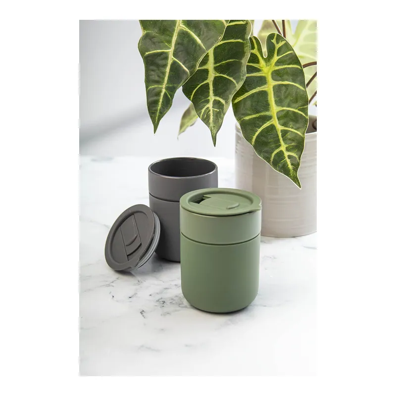 Ametista – Tazza da viaggio in silicone 300 ml, colore Verde