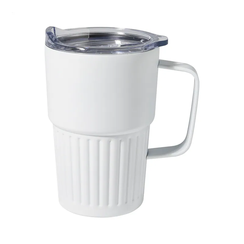 Nibbio – Tumbler termico in acciaio inox riciclato 470 ml, colore Bianco, vista fronte