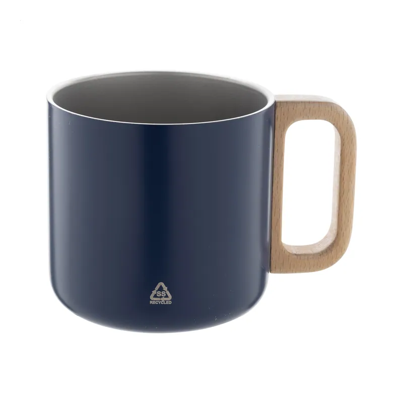 Seppia – Tumbler termico in acciaio inox riciclato 350 ml, colore Blu scuro, vista fronte