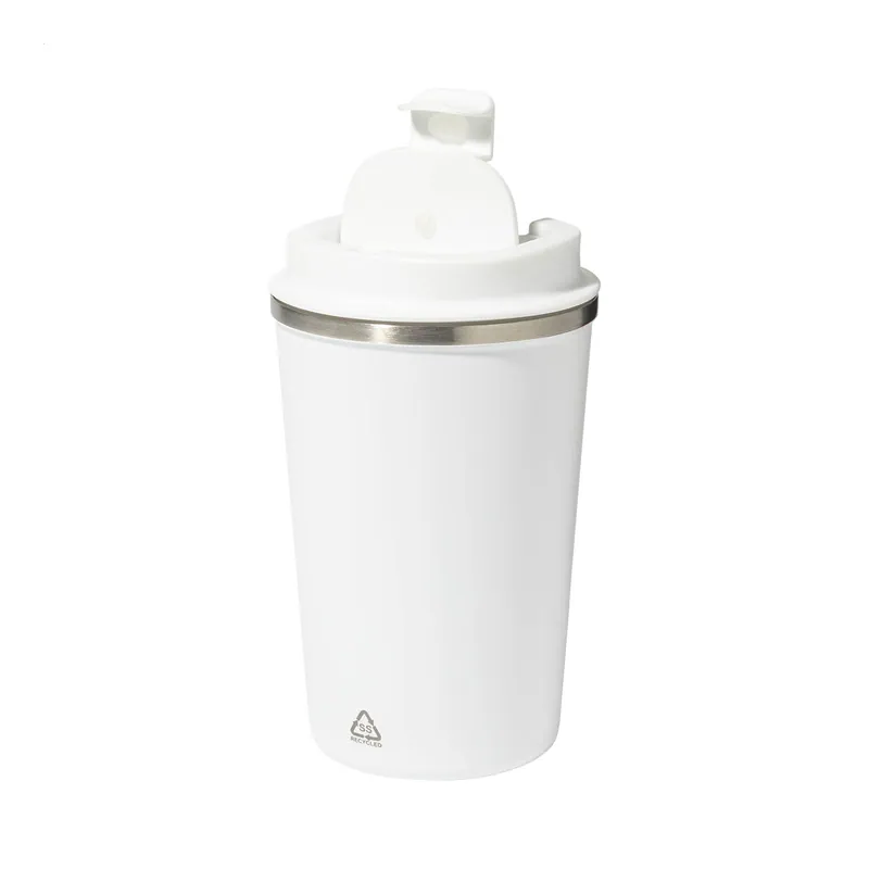 Ricciola – Tumbler termico in acciaio inox riciclato 350 ml, colore Bianco