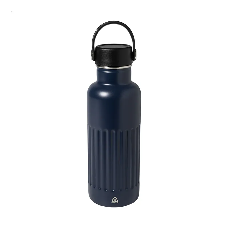 Germano – Thermos in acciaio inox riciclato 500 ml, colore Blu scuro, vista fronte