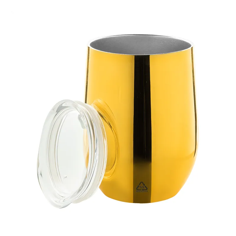 Diaspro – Tazza da viaggio in acciaio inox riciclato 350 ml, colore Oro