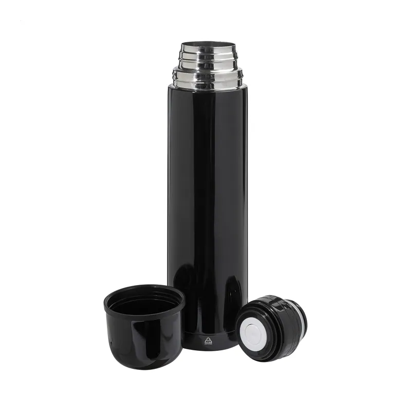 Faina – Thermos in acciaio inox riciclato 1 litro, colore Nero