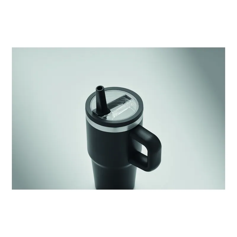 Brina – Bicchiere riutilizzabile in acciaio inox riciclato 500 ml, colore Nero, vista dall alto