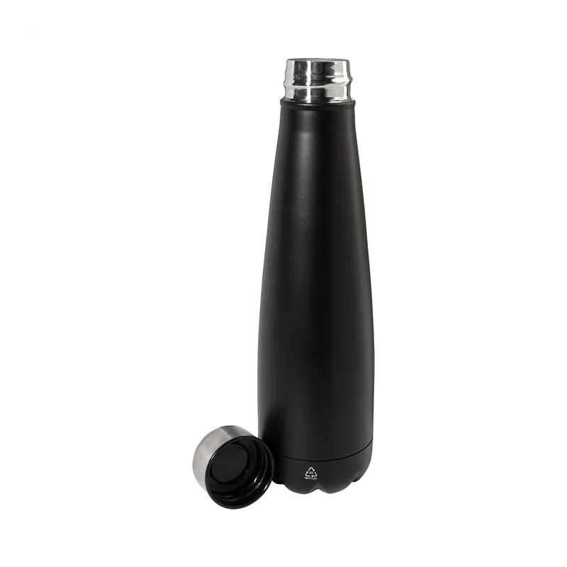 Cicogna – Borraccia in acciaio inox riciclato 600 ml, colore Nero