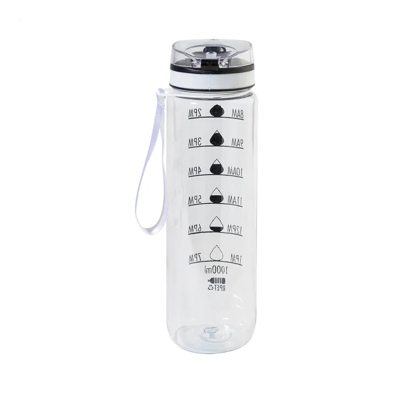 Leccio – Borraccia sportiva in RPET riciclato 1 litro, colore Trasparente