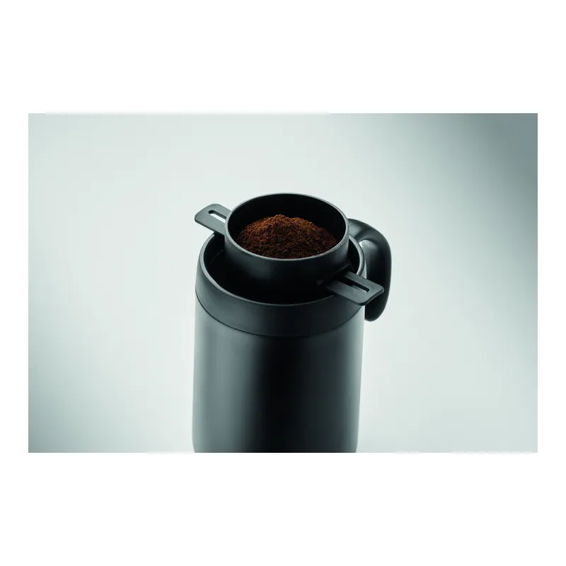 Prateria – Bicchiere riutilizzabile in acciaio inox 450 ml, colore Nero, vista dall alto