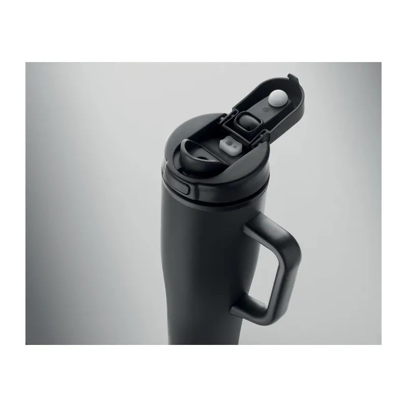 Sorgente alta – Bicchiere riutilizzabile in acciaio inox riciclato 900 ml, colore Nero, vista dall alto
