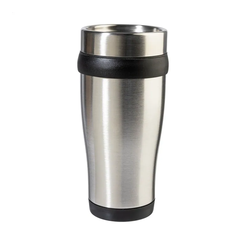 Melodia – Tumbler termico in acciaio inox 450 ml, colore Nero / Argento, vista fronte