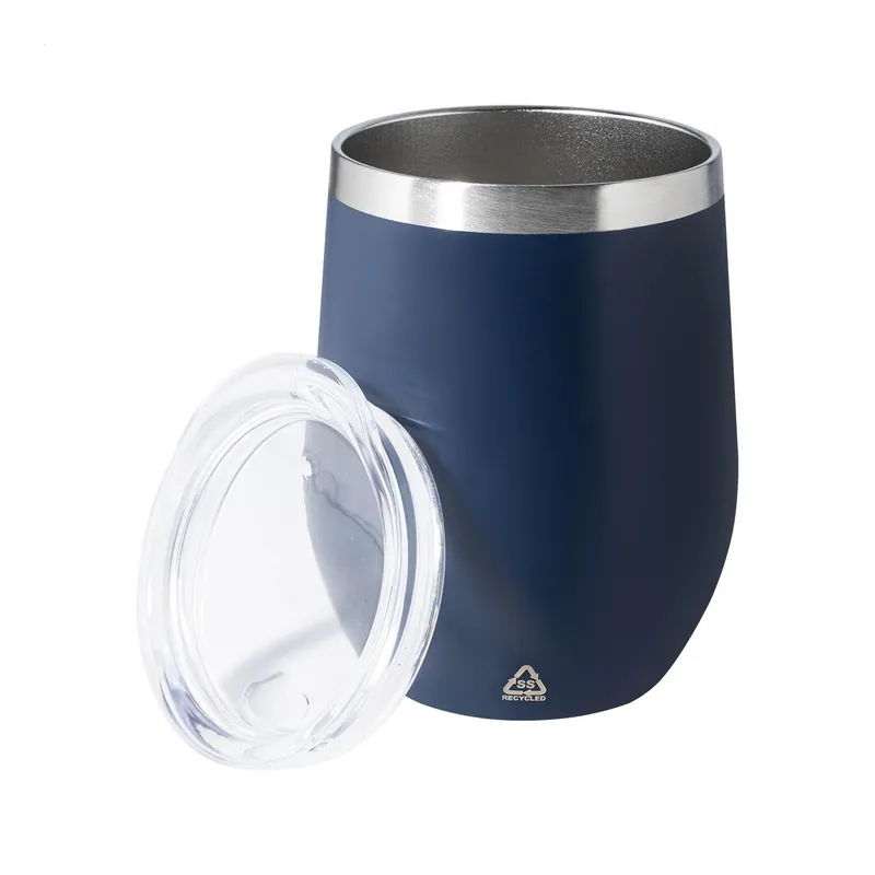 Zafferano – Tumbler termico in acciaio inox riciclato 350 ml, colore Blu scuro