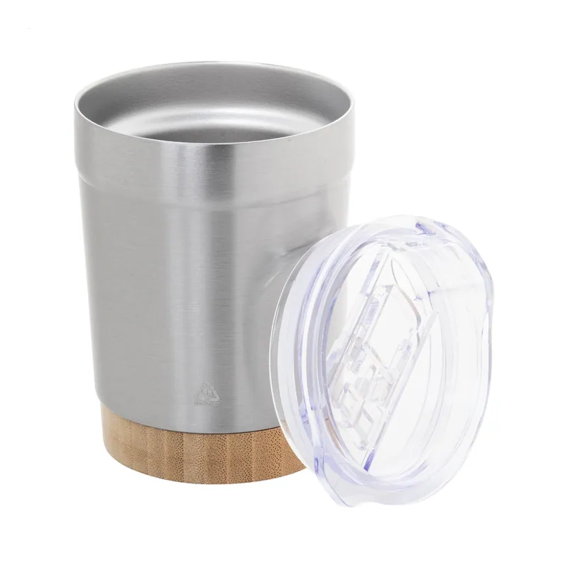 Nocciola – Tumbler termico in acciaio inox riciclato 300 ml, colore Argento
