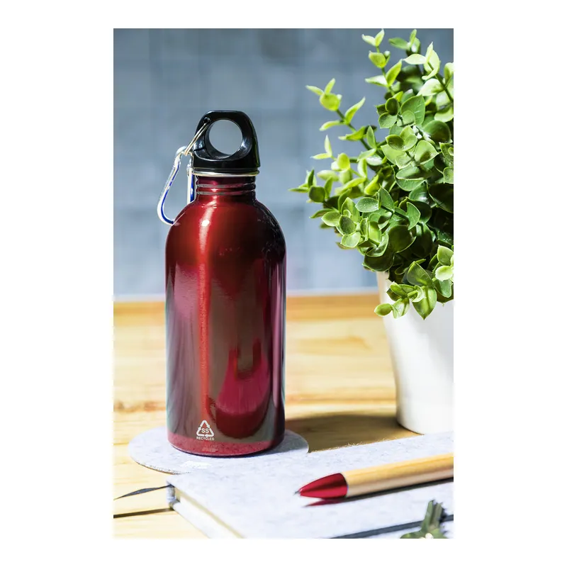 Onice – Borraccia in acciaio inox riciclato 400 ml, colore Rosso