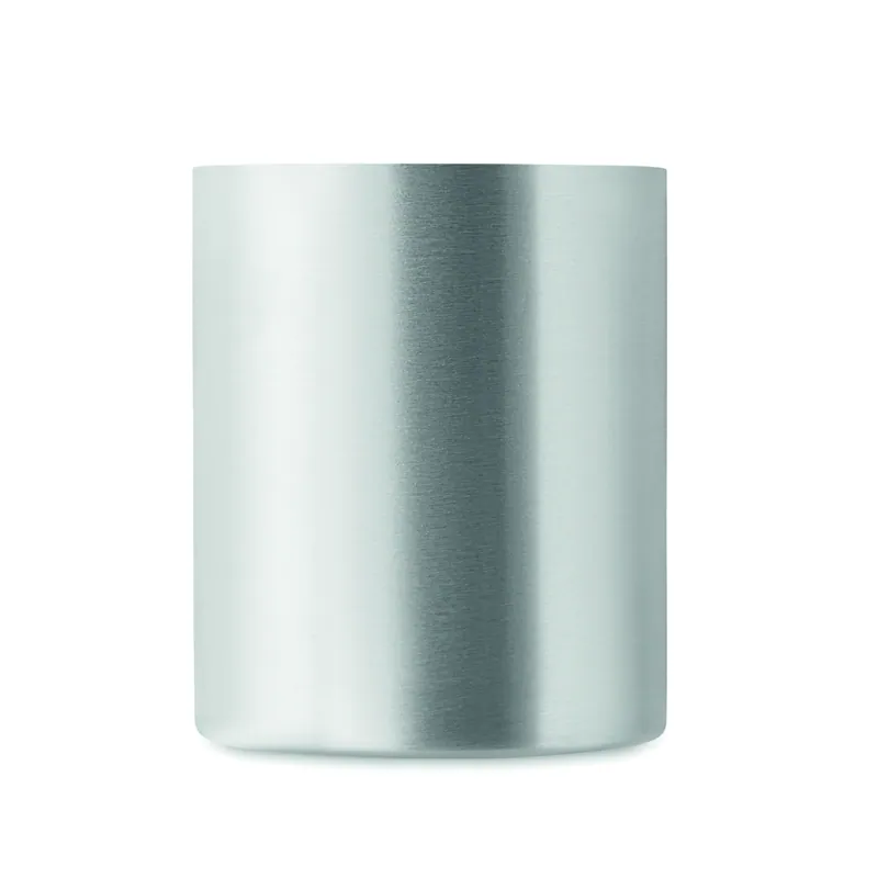 Fenice – Tazza da viaggio in acciaio inox 300 ml, colore Argento Opaco, vista retro