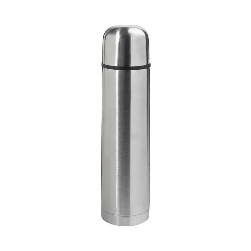 Faina – Thermos in acciaio inox riciclato 1 litro, colore Argento, vista fronte