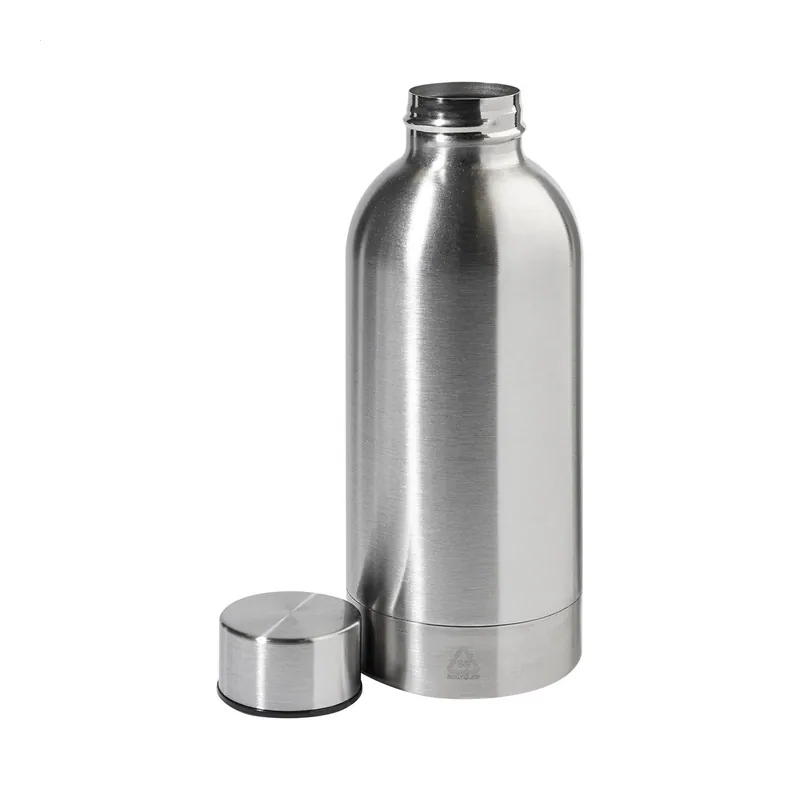 Narciso – Borraccia in acciaio inox riciclato 500 ml, colore Argento, vista fronte