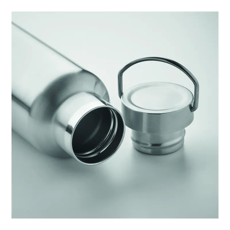Cipresso – Borraccia termica in acciaio inox riciclato 500 ml, colore Argento Opaco, vista aperta