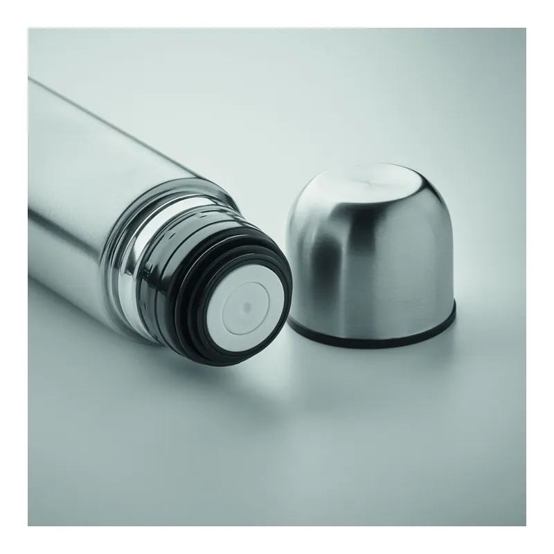 Cascata – Thermos in acciaio inox riciclato 500 ml, colore Argento Opaco, vista aperta