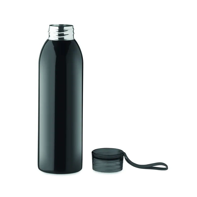 Rugiada alpina – Borraccia sportiva in acciaio inox 650 ml, colore Nero, vista aperta