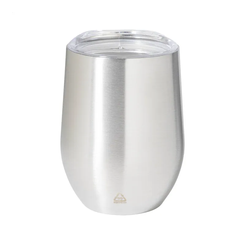Zafferano – Tumbler termico in acciaio inox riciclato 350 ml, colore Argento, vista fronte