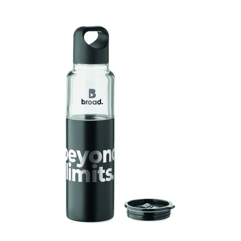 Melograno – Borraccia termica in acciaio inox 610 ml, colore Nero, esempio di stampa